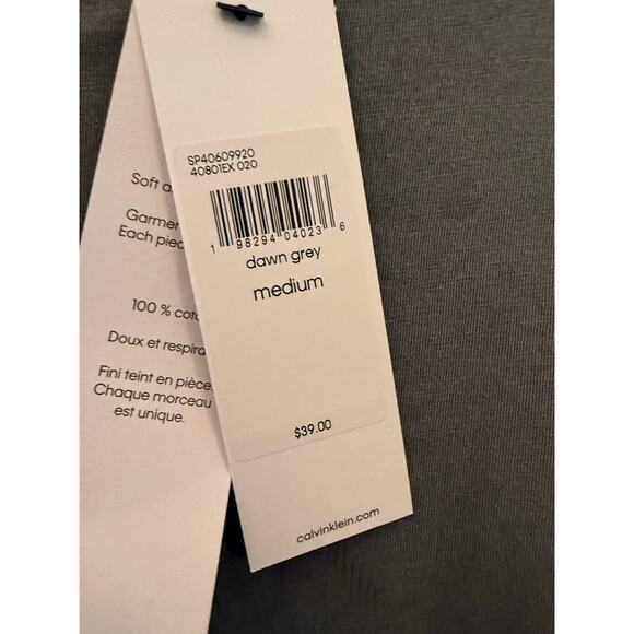 NWT Calvin Klein Dawn Grey Short Sleeve Crew Neck T-Shirt Men's Size Medium - Picture 3 of 6